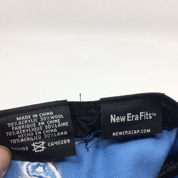 UNC North Carolina Tarheels New Era Fitted Hat Baseball Cap 7 3/8. Map detail. - Picture 15 of 16